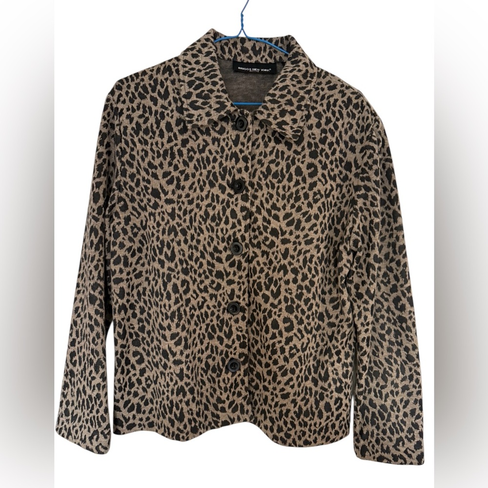 Briggs New York Animal Print Vintage Button Up  Shacket sz MP